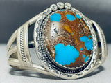 One Of The Finest Bisbee Turquoise Vintage Native American Navajo Sterling Silver Bracelet-Nativo Arts
