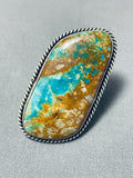 Julian Chavez Vintage Native American Zuni Royston Turquoise Sterling Silver Ring-Nativo Arts