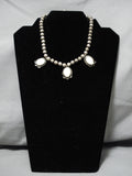 Stunning Vintage Navajo Sterling Silver Native American Pearl Necklace-Nativo Arts