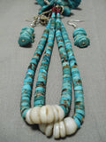 Museum Quality Vintage Native American Navajo Long Turquoise Jacla Necklace Earrings-Nativo Arts