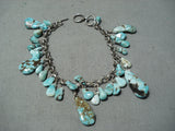 Fabulous Native American Navajo Godber Kingman Turquoise Sterling Silver Bracelet-Nativo Arts