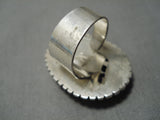 Native American Important Vintage Santo Domingo Tony Aguilar Sr Turquoise Sterling Silver Ring-Nativo Arts