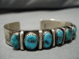 Incredible Vintage Native American Navajo Turquoise Sterling Silver Bracelet Old Cuff-Nativo Arts