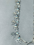 Native American Signed Dancing Kokopelli Vintage Navajo Sterling Silver Necklace-Nativo Arts