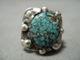 Museum Quality Vintage Native American Navajo Spiderweb Turquoise Sterling Silver Ring Old-Nativo Arts