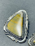Authentic Important Vintage Native American Navajo Ben Begaye (d) Honeybee Jasper Earrings-Nativo Arts