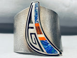 One Of The Best Ever Vintage Native American Hopi Sterling Silver Inlay Bracelet-Nativo Arts