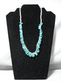 Rare Vintage Native American Navajo Turquoise Tears Of Joy Heishi Necklace Old-Nativo Arts