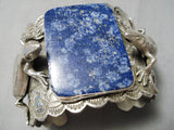 Crazy Native American Lizard Lapis Sterling Silver Bracelet Cuff-Nativo Arts