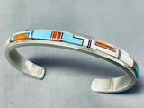 Important Vintage Native American Navajo Turquoise Sterling Silver Bracelet Signed-Nativo Arts