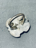 Superb Vintage Native American Navajo Mother Of Pearl Sterling Silver Leaves Ring-Nativo Arts