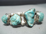 Incredible Vintage Native American Navajo Royston Turquoise Sterling Silver Nugget Bracelet-Nativo Arts