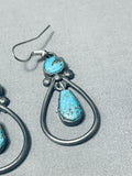 Tears Of Joy Vintage Native American Navajo Turquoise Sterling Silver Earrings-Nativo Arts