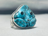 One Of A Kind Native American Navajo Blue Diamond Turquoise Frog Sterling Silver Ben Begaye Ring-Nativo Arts