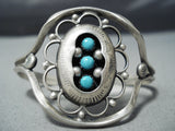 Special Vintage Native American Navajo Sleeping Beauty Turquoise Sterling Silver Bracelet Old-Nativo Arts