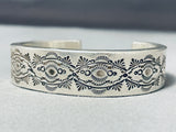 Thick 100+ Gram Vintage Native American Navajo Signed Sterling Silver Solid Bracelet-Nativo Arts