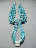 One Of Best Vintage Native American Navajo Turquoise Nugget Jacla Necklace Old-Nativo Arts