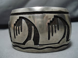 Incredible Vintage Hopi Native American Sterling Silver Bracelet Old-Nativo Arts