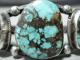 Vivid Spiderweb Turquoise Vintage Native American Navajo Sterling Silver Bracelet-Nativo Arts