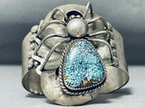 One Of Most Unique Ever Vintage Native American Navajo Turquoise Spider Sterling Silver Bracelet-Nativo Arts