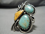 Fabulous Liz Pm Native American Navajo Royston Turquoise Sterling Silver Ring-Nativo Arts