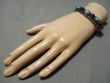 Quality Vintage Native American Navajo Spiderweb Turquoise Sterling Silver Bracelet Old-Nativo Arts