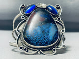 Very Rare Linarite Vintage Native American Navajo Sterling Silver Bracelet-Nativo Arts