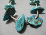 Native American Superior Tabs Of Turquoise Vintage Navajo Sterling Silver Necklace Old-Nativo Arts
