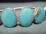 Elegant Vintage Native American Navajo Turquoise Sterling Silver Bracelet-Nativo Arts