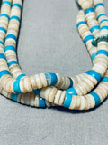 Native American One Of The Best Older Vintage Santo Domingo Turquoise Shell Necklace-Nativo Arts