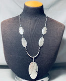 Astounding Native American Navajo Sterling Silver Feather Necklace Ben Begaye-Nativo Arts