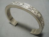 Intricate!! Vintage Native American Navajo Geometric Sterling Silver Bracelet-Nativo Arts