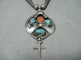 Marvelous Vintage Native American Navajo Turquoise Sterling Silver Necklace-Nativo Arts
