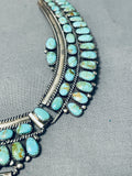 Important 106 Gram Vintage Native American Navajo Green Turquoise Sterling Silver Necklace-Nativo Arts