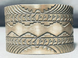 One Of The Most Beautiful Hand Precise Vintage Native American Navajo Sterling Silver Bracelet-Nativo Arts
