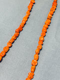 Native American Gorgeous Big Coral Santo Domingo Coral Sterling Silver Necklace-Nativo Arts