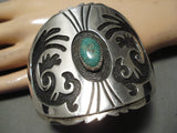 Heavy Thick Vintage Hopi Native American Navajo Royston Turquoise Sterling Silver Bracelet Old-Nativo Arts