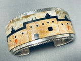 Native American One Of The Most Detailed Ever Pueblo Turquoise Sterling Silver Bracelet-Nativo Arts