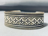 Precision Silver Work Artist Vintage Native American Navajo Sterling Silver Bracelet-Nativo Arts