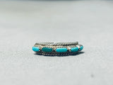 Wonderful Vintage Native American Zuni Blue Gem Turquoise Sterling Silver Ring-Nativo Arts