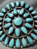 Impressive Vintage Native American Navajo Turquoise Cluster Sterling Silver Bracelet Old-Nativo Arts