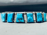 Incredible Vintage Native American Navajo 7 Morenci Turquoise Sterling Silver Bracelet-Nativo Arts