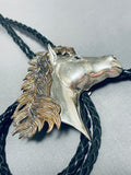Detailed Southwest Vintage Sterling Silver Horse Bolo Tie-Nativo Arts