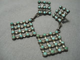 Fabulous Vintage Navajo Turquoise Sterling Silver Native American Earrings-Nativo Arts