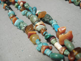Amazing Vintage Native American Navajo Turquoise Sterling Silver Necklace Old-Nativo Arts