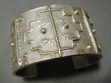Incredibly Heavy Native American Sterling Silver Geomtric Bracelet-Nativo Arts