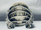 306 Grams Mind Boggling Sterling Silver Lizard Turquoise Native American Bracelet-Nativo Arts