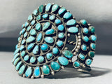 Native American Important Very Vintage Navajo Turquoise Sterling Silver Bracelet Old-Nativo Arts
