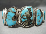 Museum Vintage Native American Navajo Bisbee Turquoise Sterling Silver Bracelet Old-Nativo Arts