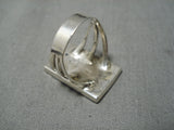 Important Bird Artist Zuni Native American Onyx Sterling Silver Ring-Nativo Arts